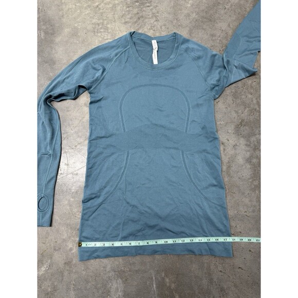 Lululemon Swiftly Tech Long Sleeve Crew. Pacific Breeze. Blue Teal.Womens. Sz 10 - Picture 7 of 16